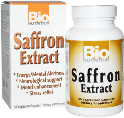 Bio Nutrition, Saffron Extract, 50 Veggie Caps ,المكملات الغذائية، الزعفران