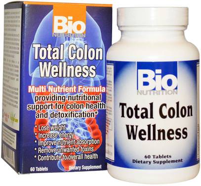 Bio Nutrition, Total Colon Wellness, 60 Tablets ,الصحة، السموم، تطهير القولون