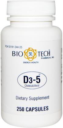 Bio Tech Pharmacal, Inc, D3-5 Cholecalciferol, 250 Capsules ,الفيتامينات، فيتامين d3