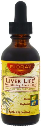 Bioray Inc., Liver Life, Revitalizing Liver Tonic, 2 fl oz (59 ml) ,والمكملات الغذائية، ومنتجات الكبد، والصحة، ودعم الكبد