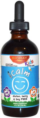 Bioray Inc., NDF Calm, Nourish the Liver & Remove Toxins, Kids, Vanilla Flavor, 4 fl oz (120 ml) ,صحة الأطفال، والمكملات الأطفال، والصحة، والمزاج