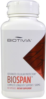 Biotivia, Biospan, 500 mg, 60 Capsules ,الجمال، مكافحة الشيخوخة