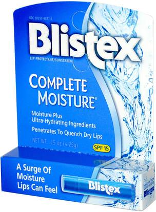 Blistex, Complete Moisture, Lip Protectant/Sunscreen, SPF 15.15 oz (4.25 g) ,حمام، الجمال، العناية الشفاه، بليستكس الشفاه محددة، الشفاه الشمس