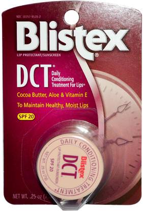 Blistex, DCT (Daily Conditioning Treatment) for Lips, SPF 20, 0.25 oz (7.08 g) ,حمام، الجمال، العناية الشفاه، بليستكس الشفاه محددة، الشفاه الشمس