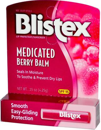 Blistex, Medicated Berry Balm, Lip Protectant/Sunscreen, SPF 15.15 oz (4.25 g) ,بليستكس، بلسم، بلسم، بلسم، بلسم