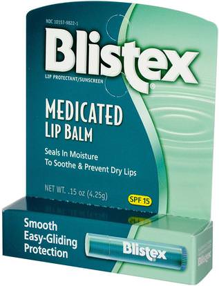 Blistex, Medicated Lip Balm, Lip Protectant/Sunscreen, SPF 15.15 oz (4.25 g) ,حمام، الجمال، العناية الشفاه، بليستكس الطبية، شفة الشمس