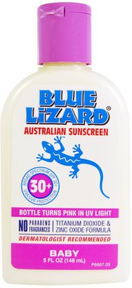 Blue Lizard Australian Sunscreen, Baby, Sunscreen SPF 30+, 5 fl oz (148 ml) ,حمام، الجمال، واقية من الشمس، سف 30-45، والأطفال والطفل واقية من الشمس