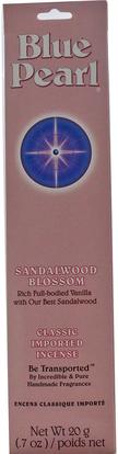 Blue Pearl, Classic Imported Incense, Sandalwood Blossom, 0.7 oz (20 g) ,حمام، الجمال، الزيوت العطرية الزيوت، البخور، اللؤلؤ الأزرق البخور الأصلي