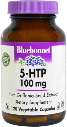 Bluebonnet Nutrition, 5-HTP, 100 mg, 120 Veggie Caps ,المكملات الغذائية، 5-هتب، 5-هتب 100 ملغ