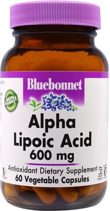 Bluebonnet Nutrition, Alpha Lipoic Acid, 600 mg, 60 Veggie Caps ,والمكملات الغذائية، ومضادات الأكسدة، حمض الليبويك ألفا، ألفا حمض ليبويك 600 ملغ