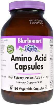 Bluebonnet Nutrition, Amino Acid Capsules, 180 Veggie Caps ,والمكملات، والأحماض الأمينية، وتركيبات الأحماض الأمينية