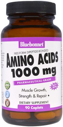 Bluebonnet Nutrition, Amino Acids, 1,000 mg, 90 Caplets ,المكملات الغذائية، والأحماض الأمينية