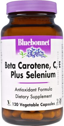 Bluebonnet Nutrition, Beta Carotene, C, E Plus Selenium, 120 Veggie Caps ,الفيتامينات، فيتامين (أ)، بيتا كاروتين
