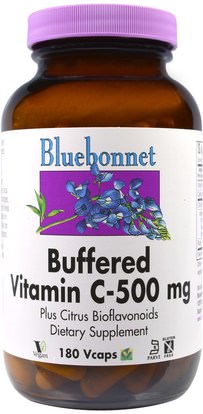 Bluebonnet Nutrition, Buffered Vitamin C, 500 mg, 180 Vcaps ,الفيتامينات، فيتامين ج مخزنة