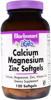 Bluebonnet Nutrition, Calcium Magnesium Zinc, 120 Softgels ,المكملات الغذائية، والمعادن، والكالسيوم