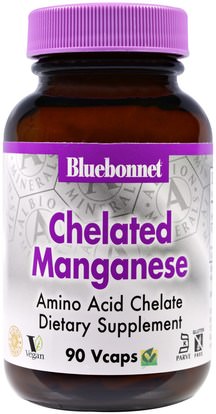 Bluebonnet Nutrition, Chelated Manganese, 90 Vcaps ,المكملات الغذائية، المعادن، المنغنيز
