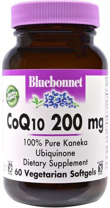 Bluebonnet Nutrition, CoQ10, 200 mg, 60 Veggie Softgels ,المكملات الغذائية، أنزيم q10، coq10 200 ملغ