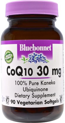 Bluebonnet Nutrition, CoQ10, 30 mg, 90 Veggie Softgels ,المكملات الغذائية، أنزيم q10