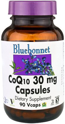 Bluebonnet Nutrition, CoQ10 Capsules, 30 mg, 90 Vcaps ,المكملات الغذائية، أنزيم q10، مضادات الأكسدة، أوبيكينول خ