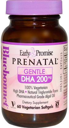 Bluebonnet Nutrition, Early Promise Prenatal, Gentle DHA, 200 mg, 60 Veggie Softgels ,المكملات الغذائية، إيفا أوميجا 3 6 9 (إيبا دا)، الفيتامينات قبل الولادة