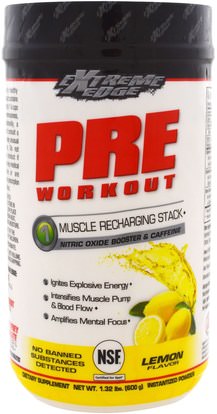 Bluebonnet Nutrition, Extreme Edge, Pre Workout, Lemon Flavor, 1.32 lbs (600 g) ,والرياضة، تجريب