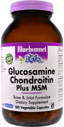 Bluebonnet Nutrition, Glucosamine Chondroitin Plus MSM, 180 Veggie Caps ,المكملات الغذائية، شوندروتن الجلوكوزامين