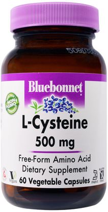 Bluebonnet Nutrition, L-Cysteine, 500 mg, 60 Veggie Caps ,المكملات الغذائية، الأحماض الأمينية، السيستين l