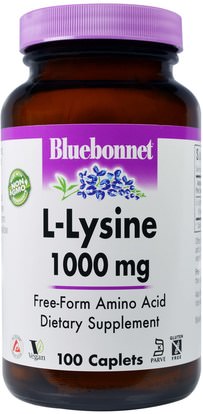 Bluebonnet Nutrition, L-Lysine, 1000 mg, 100 Caplets ,المكملات الغذائية، والأحماض الأمينية، ل يسين