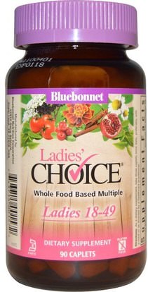 Bluebonnet Nutrition, Ladies Choice, Whole Food Based Multiple, Ladies 18-49, 90 Caplets ,الفيتامينات، النساء الفيتامينات المتعددة، النساء