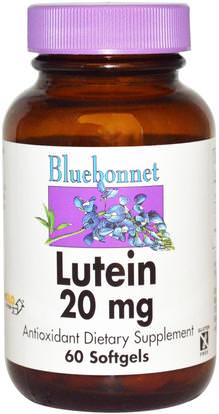 Bluebonnet Nutrition, Lutein, 20 mg, 60 Softgels ,المكملات الغذائية، مضادات الأكسدة، اللوتين