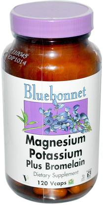 Bluebonnet Nutrition, Magnesium Potassium Plus Bromelain, 120 Vcaps ,المكملات الغذائية، والمعادن، والبوتاسيوم المغنيسيوم، بروميلين