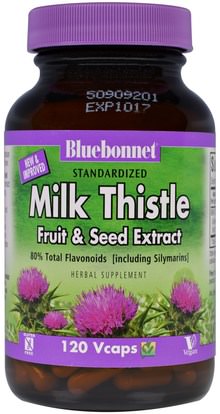Bluebonnet Nutrition, Milk Thistle Fruit & Seed Extract, 120 Veggie Caps ,الصحة، السموم، الحليب الشوك (سيليمارين)