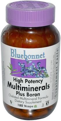 Bluebonnet Nutrition, Multiminerals, Plus Boron, 180 Vcaps ,المكملات الغذائية، المعادن، المعادن المتعددة