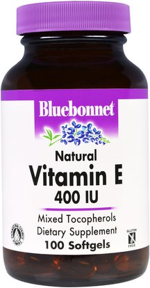 Bluebonnet Nutrition, Natural Vitamin E, 400 IU, 100 Softgels ,الفيتامينات، فيتامين e