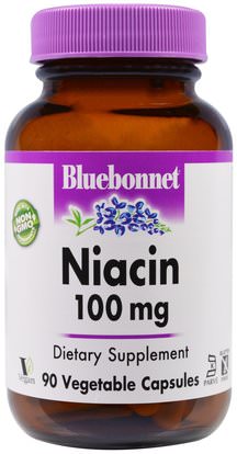 Bluebonnet Nutrition, Niacin, 100 mg, 90 Veggie Caps ,الفيتامينات، فيتامين ب، فيتامين b3، فيتامين b3 - النياسين