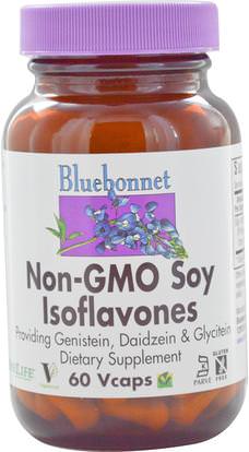 Bluebonnet Nutrition, Non-GMO Soy Isoflavones, 60 Vcaps ,والمكملات الغذائية، ومنتجات الصويا، إيسوفلافون الصويا