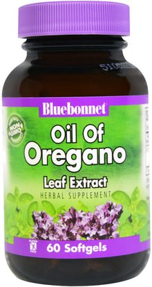 Bluebonnet Nutrition, Oil of Oregano Leaf Extract, 60 Softgels ,المكملات الغذائية، زيت أوريغانو