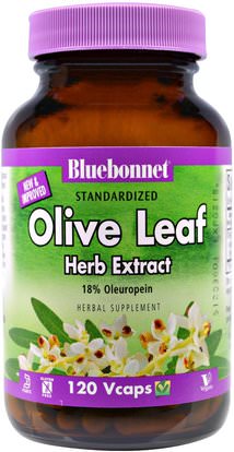Bluebonnet Nutrition, Olive Leaf, Herb Extract, 120 Veggie Caps ,الصحة، إنفلونزا البرد، &، فيروسي، ورقة للنبات الزيتون