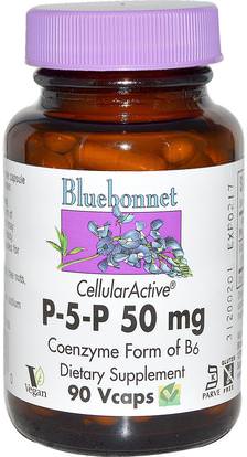 Bluebonnet Nutrition, P-5-P, 50 mg, 90 Veggie Caps ,الفيتامينات، وفيتامين ب، وفيتامين ب 6 - البيريدوكسين، ص 5 ص (بيريدوكسال 5 الفوسفات)