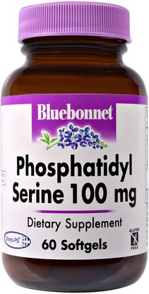 Bluebonnet Nutrition, Phosphatidyl Serine, 100 mg, 60 Softgels ,المكملات الغذائية، فسفاتيديل