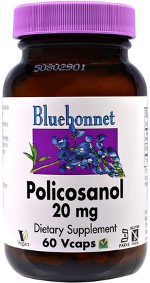 Bluebonnet Nutrition, Policosanol, 20 mg, 60 Vcaps ,المكملات الغذائية، بوليكوسانول