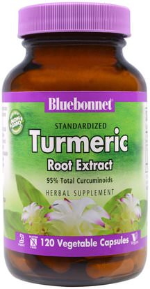 Bluebonnet Nutrition, Standardized Turmeric Root Extract, 120 Veggie Caps ,المكملات الغذائية، مضادات الأكسدة، الكركمين