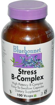 Bluebonnet Nutrition, Stress B-Complex, 100 Vcaps ,الفيتامينات، فيتامين ب، فيتامين ب معقدة، ب مكافحة الإجهاد