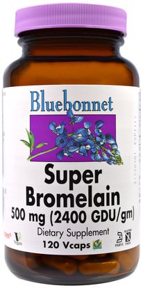 Bluebonnet Nutrition, Super Bromelain, 500 mg, 120 Vcaps ,المكملات الغذائية، الإنزيمات، بروميلين