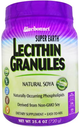 Bluebonnet Nutrition, Super Earth, Lecithin Granules, 25.4 oz (720 g) ,المكملات الغذائية، الليسيثين