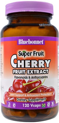 Bluebonnet Nutrition, Super Fruit, Cherry Fruit Extract, 120 Veggie Caps ,المكملات الغذائية، مقتطفات الفاكهة، الكرز (الفاكهة السوداء البرية)