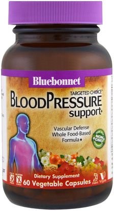 Bluebonnet Nutrition, Targeted Choice, Blood Pressure Support, 60 Veggie Caps ,المكملات الغذائية، المعادن، المغنيسيوم