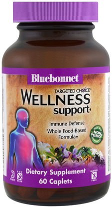 Bluebonnet Nutrition, Targeted Choice, Wellness Support, 60 Caplets ,والمكملات الغذائية، والصحة، والانفلونزا الباردة والفيروسية