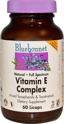 Bluebonnet Nutrition, Vitamin E Complex, 60 Licaps ,الفيتامينات