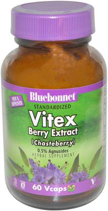 Bluebonnet Nutrition, Vitex Berry Extract, 60 Veggie Caps ,الأعشاب، التوت العفريت